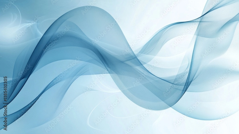 Fototapeta premium Abstract light blue composition with flowing shapes.