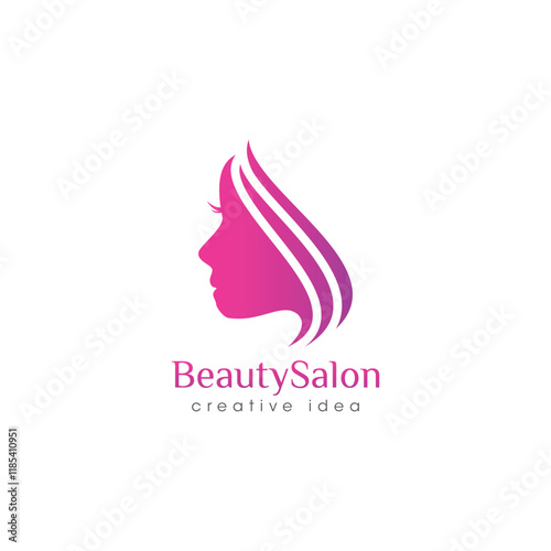 Creative Beauty Salon Concept Logo Design Template