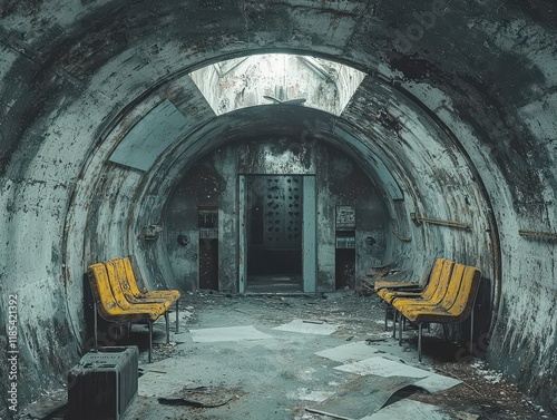 Abandoned cold war bunker interior slung derelict forsaken outcast