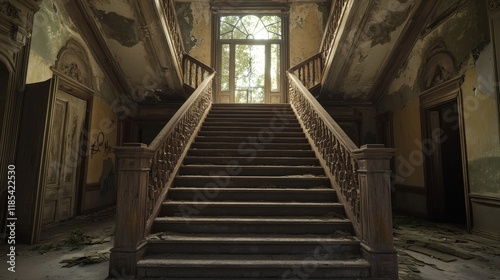 Abandoned mansion interior slung derelict forsaken outcast photo