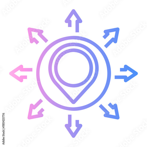 directions Line Gradient Icon