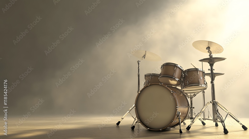 A Classic Drum Kit Ready For A Performance A Classic Drum Kit Ready For A Performance