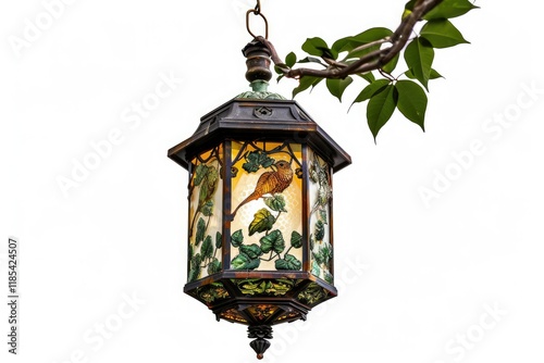 Vibrant Image of Ornate JungleThemed Hanging Lantern for Decorative Use photo