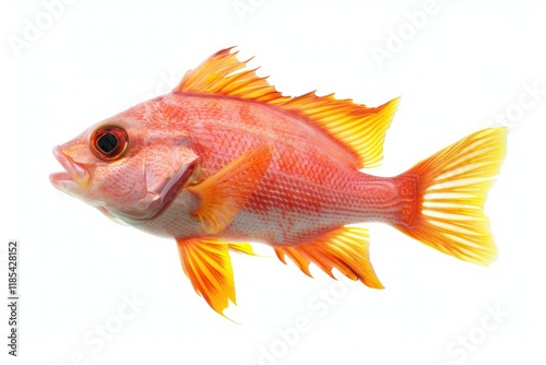 Red Bigeye Fish or Red Sea Perch Isolated on White, Priacanthus Macracanthus photo