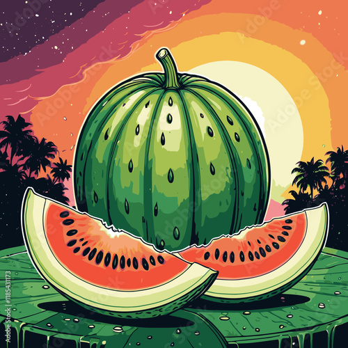 melon vector art for design needs 