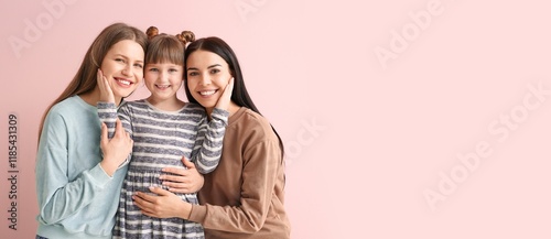 Happy lesbian couple and li...