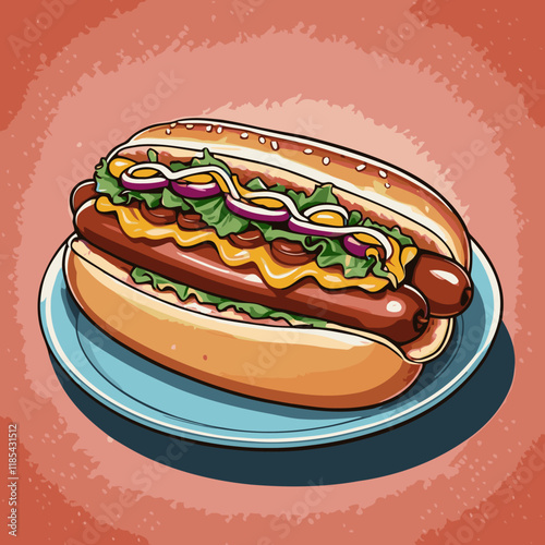 hotdog vector art for design needs