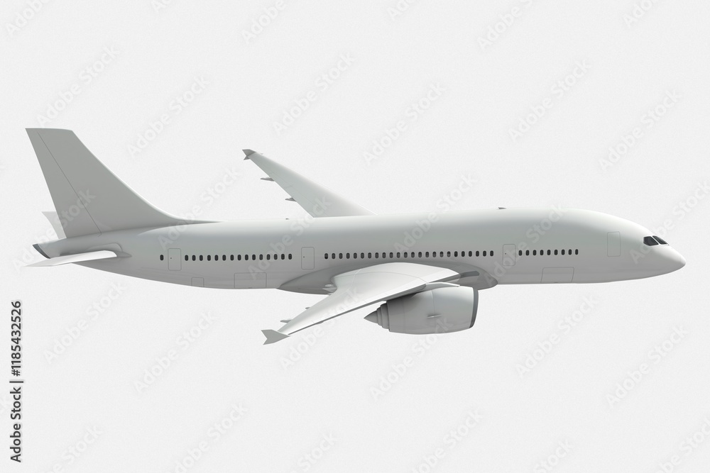 3D rendering airplane, flying vehicle in realistic design 3D rendering airplane, flying vehicle in realistic design