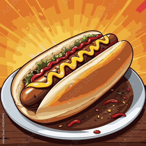 hotdog vector art for design needs