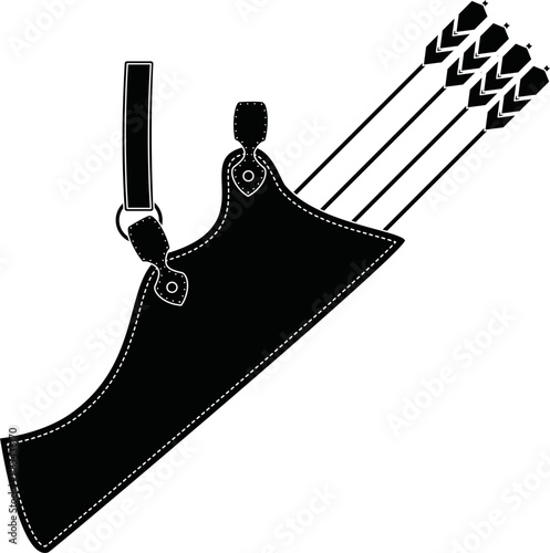 Simple quiver with arrows silhouette vector