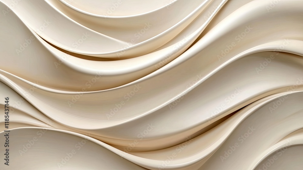 Obraz premium Abstract D card with dynamic wave layers in soft gradients, emphasizing depth and copy space.