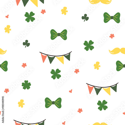 WebSt. Patrick's Day set of elements. Vector illustration of set of elements in green color.