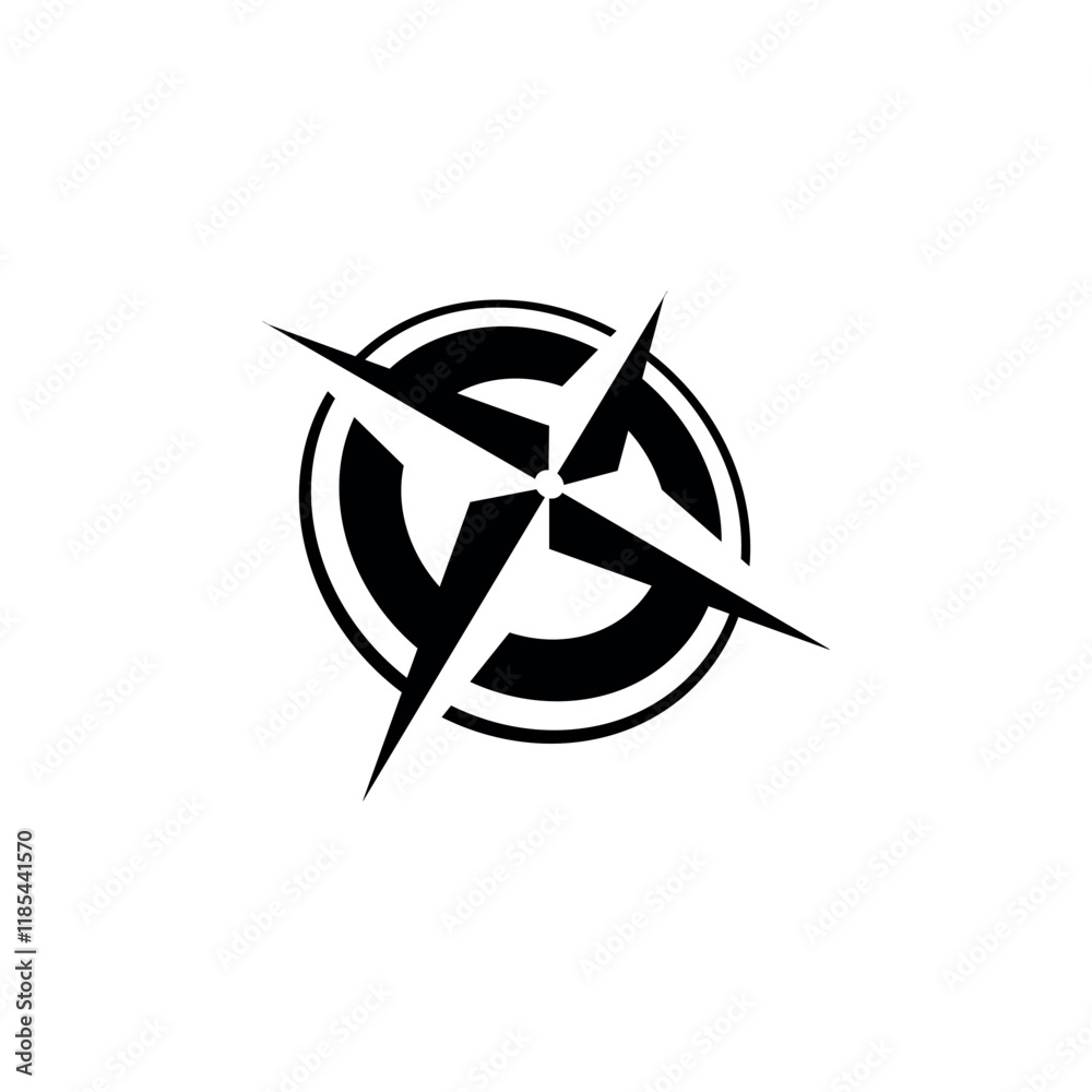 flat compass sigle icon logo vector flat compass sigle icon logo vector