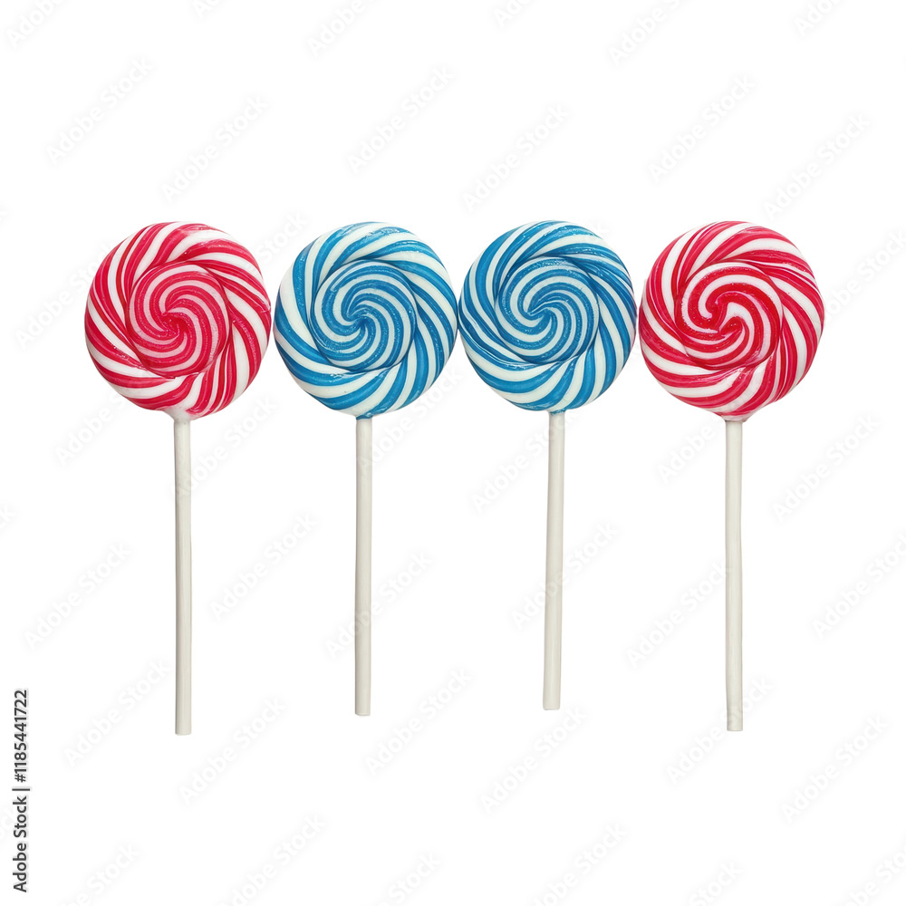Sweet Swirl Lollipops Red and Blue Candy Treats on Sticks Sweet Swirl Lollipops Red and Blue Candy Treats on Sticks