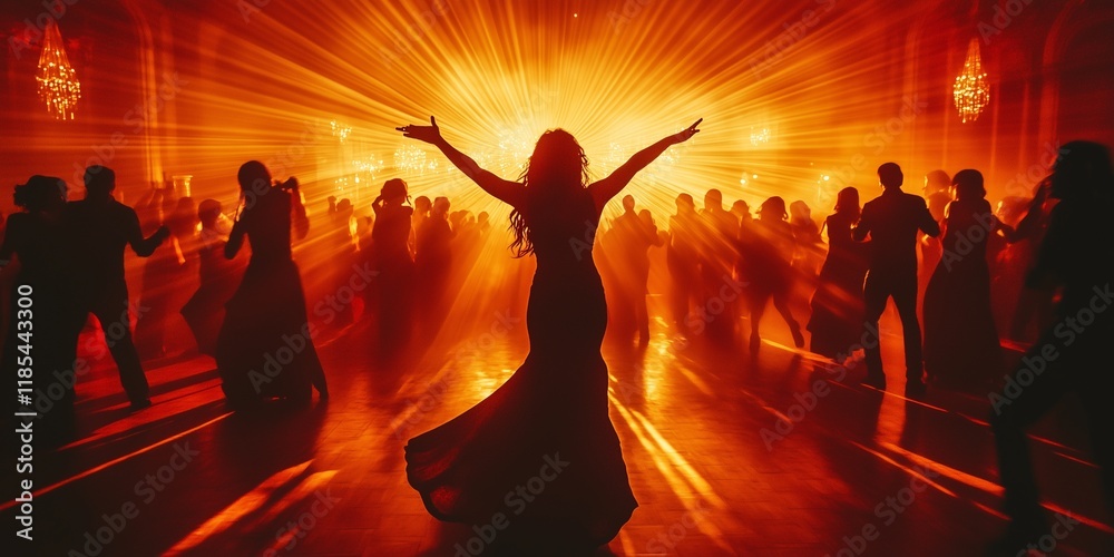 People Moving to the Beat: Dance Floor Silhouettes in Motion People Moving to the Beat: Dance Floor Silhouettes in Motion