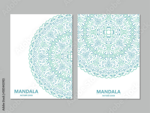 colorful mandala cover design template