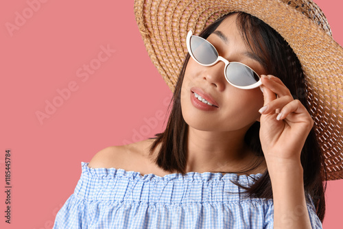 Beautiful Asian woman in st...