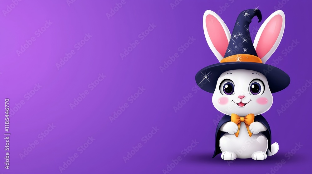 Naklejka premium Whimsical Bunny Wizard Illustration for Playful Themes