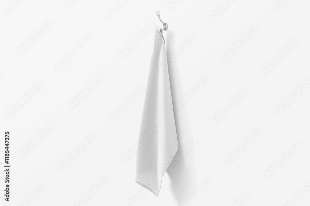 Fototapeta premium Hand towel hanging on wall hook
