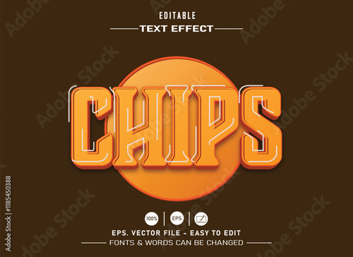 Chips editable text effect style