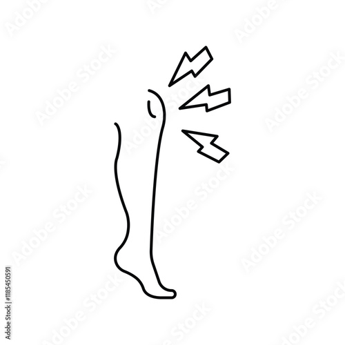 Shin pain icon, isolated vector icon.