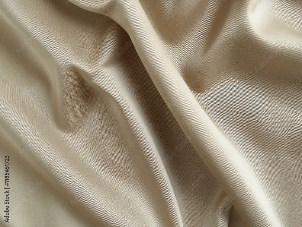 Fototapeta premium Luxurious Minimalist Background,Elegant Beige Satin Texture with Subtle Light Gradients,white abstract background,Color gradient,Abstract Beige, Elegant beige silk fabric with soft,waves 