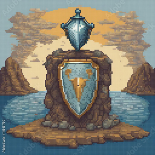 Pixel art of Zeldas epic adventure in Breath of the Wild.