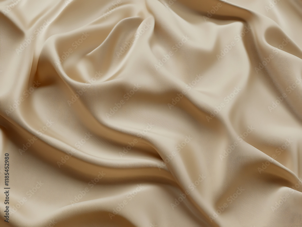Fototapeta premium Luxurious Minimalist Background,Elegant Beige Satin Texture with Subtle Light Gradients,white abstract background,Color gradient,Abstract Beige, Elegant beige silk fabric with soft,waves 