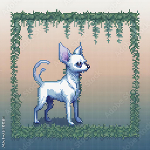 Cute A cross stitch chihuahua artwork, perfect for framing.