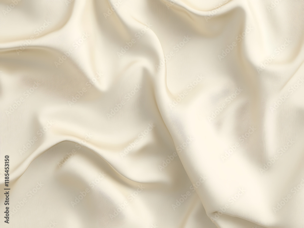 Obraz premium Luxurious Minimalist Background,Elegant Beige Satin Texture with Subtle Light Gradients,white abstract background,Color gradient,Abstract Beige, Elegant beige silk fabric with soft,waves 