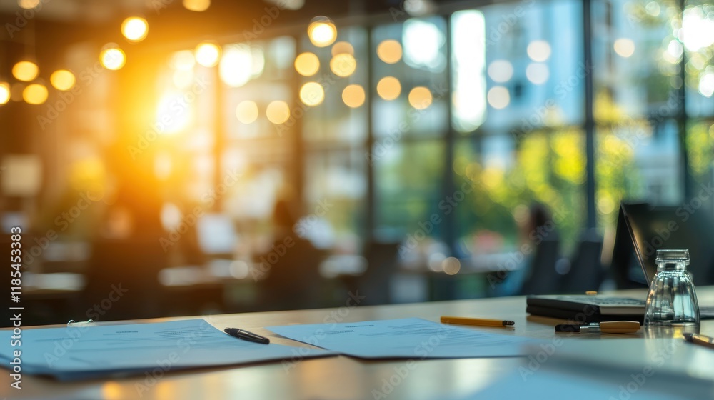 custom made wallpaper toronto digitalSustainable business event with an artistic blurred background.