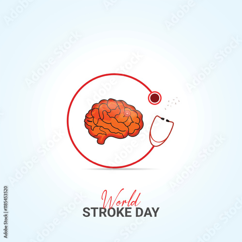 World Stroke Day, Stroke Day, 3D Illustration creative design for social media ads