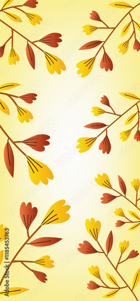 Flower blossom illustration with yellow white gradient mesh abstract background Flower blossom illustration with yellow white gradient mesh abstract background