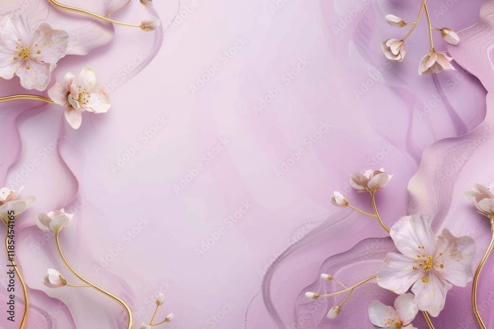 Abstract floral frame subtle gold splash copy space Abstract floral frame subtle gold splash copy space