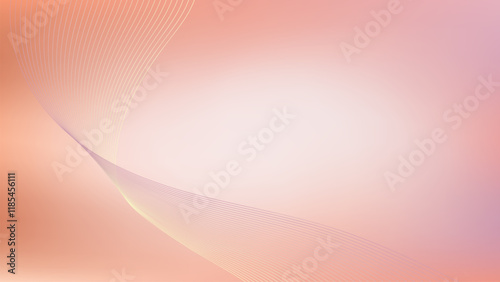 Wavy grey yellow blended lines wit peach white gradient mesh abstract background