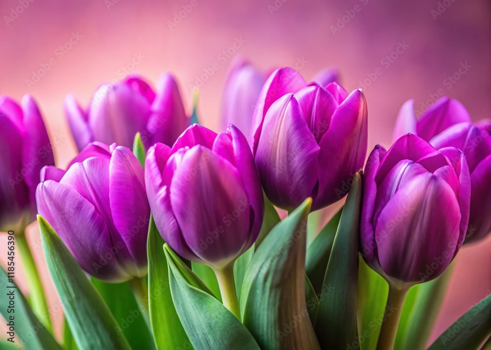 Vibrant Purple Tulips on Pink Background - Spring Floral Photography Vibrant Purple Tulips on Pink Background - Spring Floral Photography