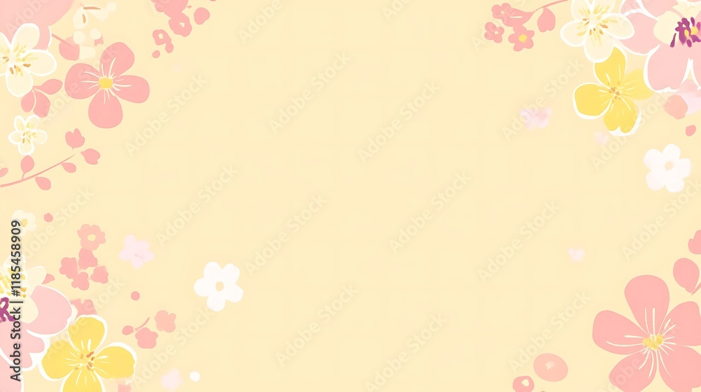 Pastel Flowers Frame Delicate Background Design Pastel Flowers Frame Delicate Background Design
