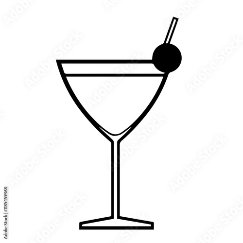 Stylish Cocktail Glass Silhouette – Perfect for Happy Hour Themes