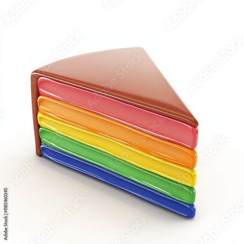 Colorful Layered Cake Slice with Vibrant Frosting Ideal for Celebrations and Desserts