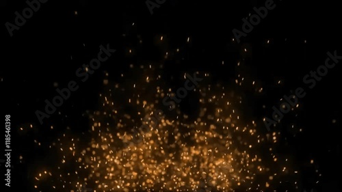 Fire Sparks-Fire Dust Particles on black background