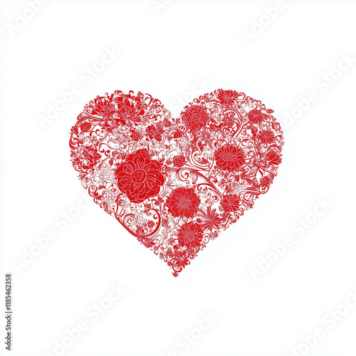 Floral Heart: Delicate red ...