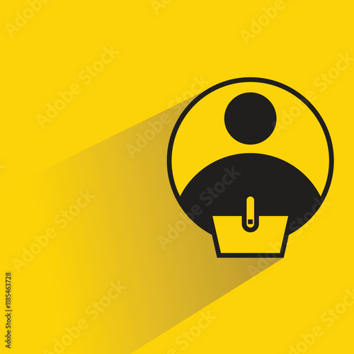 customer icon with shadow on yellow background