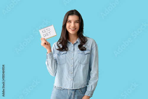 Happy smiling young woman h...