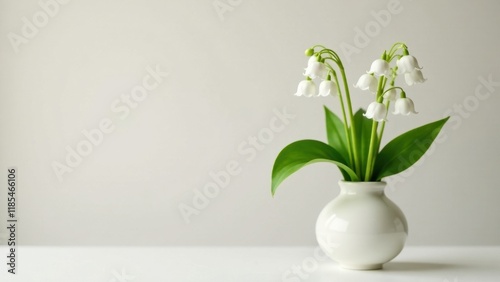 Wallpaper Mural Delicate white blossoms in a simple, elegant vase on a minimalist background Torontodigital.ca