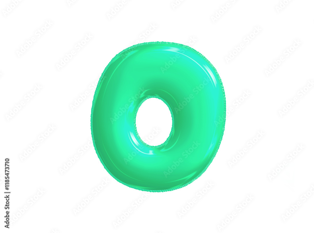 Bright blue green celebrated air balloons number ZERO Bright blue green celebrated air balloons number ZERO