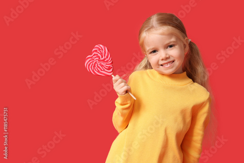 Cute little happy girl in w...
