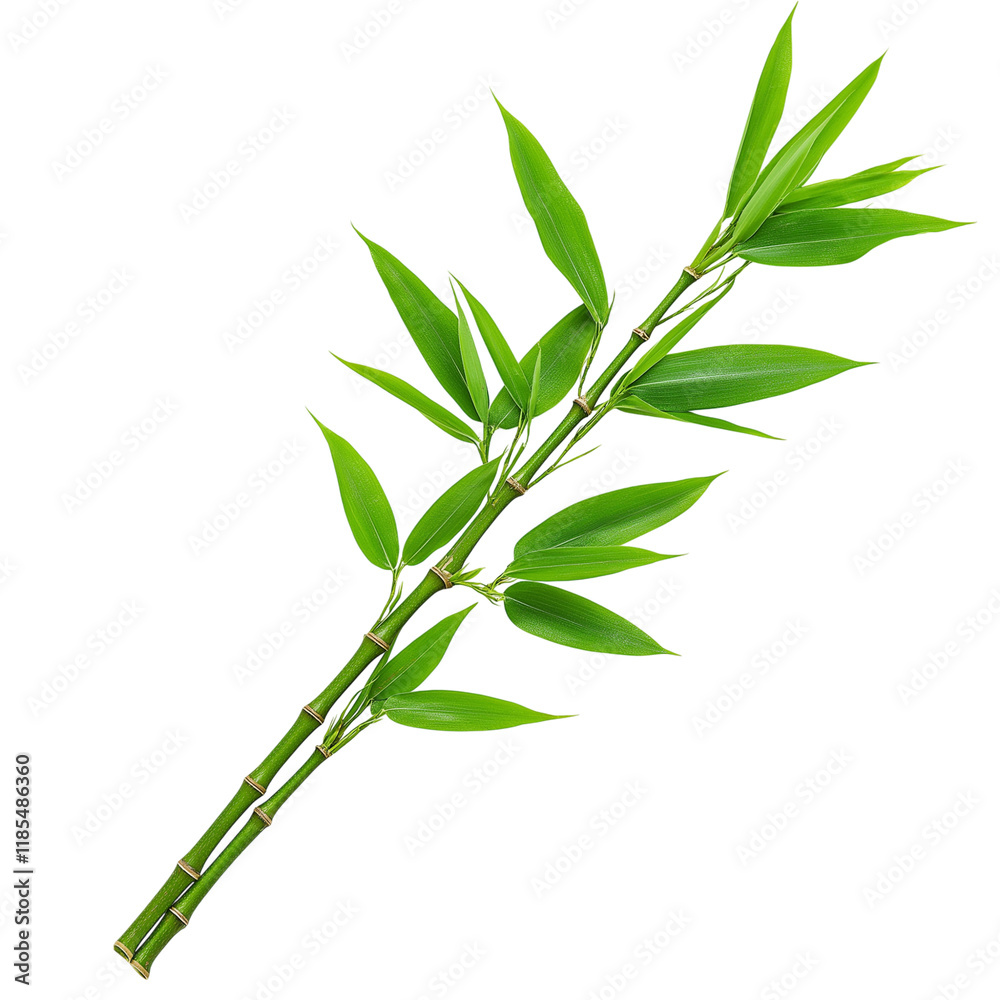 Obraz premium Green Banana Leaf Isolated on White | Tropical Foliage, Nature Element