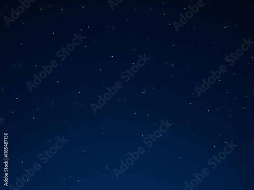 Minimal starry night sky background with a few twinkling stars against a dark blue space backdrop, starry night, dark blue