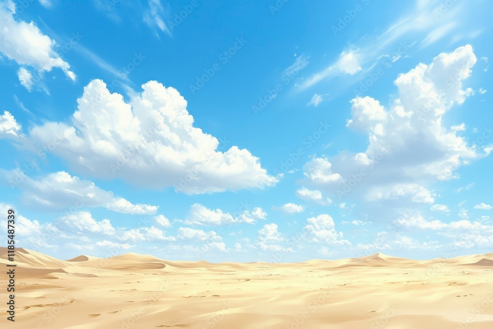 Vast Desert Landscape Under Clear Blue Sky Vast Desert Landscape Under Clear Blue Sky