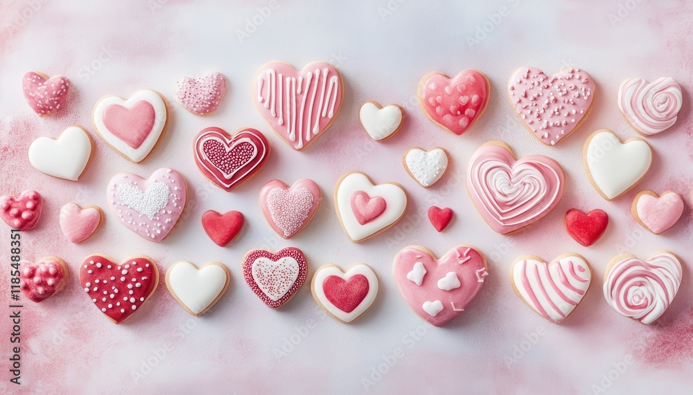 A Delicate Collection of Valentine's Day Heart-Shaped Cookies A Delicate Collection of Valentine's Day Heart-Shaped Cookies